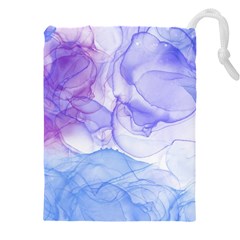 Purple And Blue Alcohol Ink  Drawstring Pouch (4xl) by Dazzleway