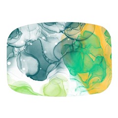 Orange And Green Alcohol Ink  Mini Square Pill Box by Dazzleway