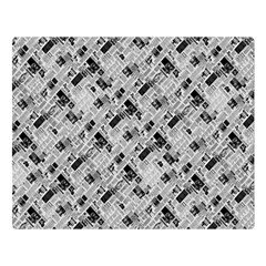 8 Bit Newspaper Pattern, Gazette Collage Black And White Double Sided Flano Blanket (large)  by Casemiro
