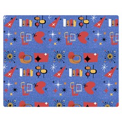 Blue 50s Double Sided Flano Blanket (medium)  by NerdySparkleGoth