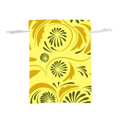 Folk Flowers Pattern  Lightweight Drawstring Pouch (m) by Eskimos