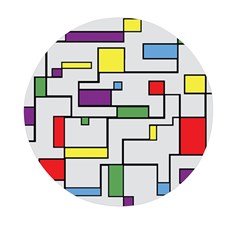 Colorful Rectangles Mini Round Pill Box by LalyLauraFLM