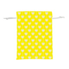 Purple Hearts On Yellow Background Lightweight Drawstring Pouch (s) by SychEva