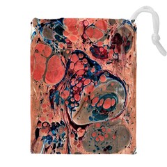 Abstract Marbling Drawstring Pouch (4xl) by kaleidomarblingart