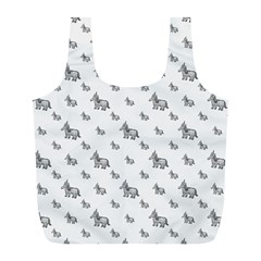 Grey Unicorn Sketchy Style Motif Drawing Pattern Full Print Recycle Bag (l) by dflcprintsclothing