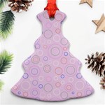 Multicolored Circles On A Pink Background Christmas Tree Ornament (Two Sides) Front