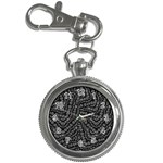 Black And White Modern Intricate Ornate Pattern Key Chain Watches Front