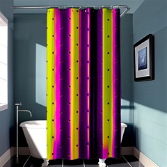 Warped Stripy Dots Shower Curtain 36  X 72  (stall)  by essentialimage365