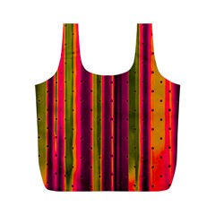 Warped Stripy Dots Full Print Recycle Bag (m) by essentialimage365