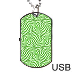 Illusion Waves Pattern Dog Tag Usb Flash (one Side) by Sparkle