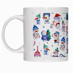 Cute Snowmen Celebrate New Year White Mugs by SychEva