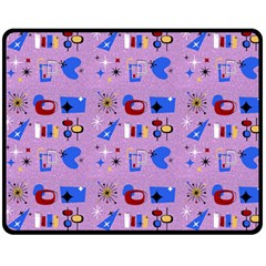 Pink 50s Pattern Fleece Blanket (medium)  by NerdySparkleGoth
