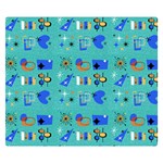 Green 50s Pattern Double Sided Flano Blanket (Small)  50 x40  Blanket Front