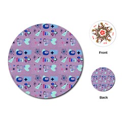 50s Diner Print Pink Playing Cards Single Design (round) by NerdySparkleGoth