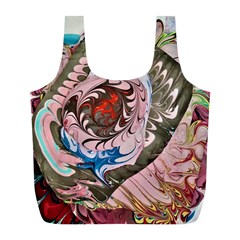 Marbling Collage Full Print Recycle Bag (l) by kaleidomarblingart