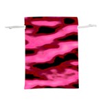 Pink  Waves Flow Series 3 Lightweight Drawstring Pouch (L) Front