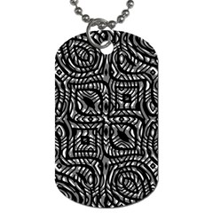 Black And White Abstract Tribal Print Dog Tag (two Sides) by dflcprintsclothing