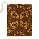 Floral pattern paisley style Paisley print  Doodle background Drawstring Pouch (4XL) Back