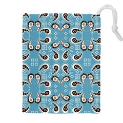 Floral Pattern Paisley Style Paisley Print  Doodle Background Drawstring Pouch (4xl) by Eskimos