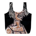 Sketchy Style Drawing Zombie Woman Full Print Recycle Bag (L) Front