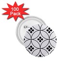 Black and white pattern 1.75  Buttons (100 pack)  Front