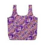 Liquid Art Pouring Abstract Seamless Pattern Tiger Eyes Full Print Recycle Bag (M) Back