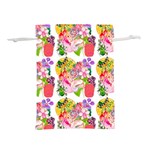 Flowers Pattern Lightweight Drawstring Pouch (L) Back