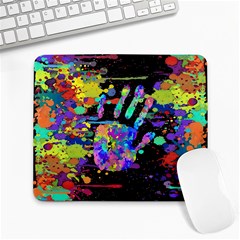 Crazy Multicolored Each Other Running Splashes Hand 1 Large Mousepads by EDDArt