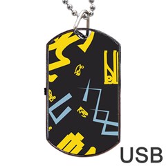 Abstract Pattern Geometric Backgrounds   Dog Tag Usb Flash (one Side) by Eskimos