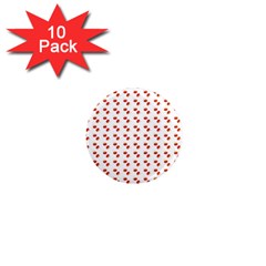 Kawaii Pumpkin Patt White 1  Mini Magnet (10 Pack)  by violetheavensky