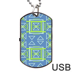Abstract Pattern Geometric Backgrounds   Dog Tag Usb Flash (two Sides) by Eskimos