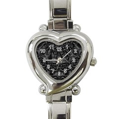 Charcoal Mandala Heart Italian Charm Watch by MRNStudios