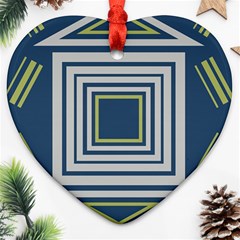 Abstract Pattern Geometric Backgrounds   Heart Ornament (two Sides) by Eskimos