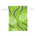 Folk flowers print Floral pattern Ethnic art Lightweight Drawstring Pouch (M) Front