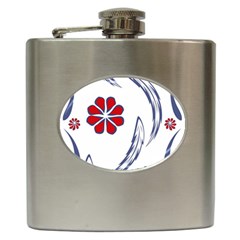 Folk Flowers Print Floral Pattern Ethnic Art Hip Flask (6 Oz) by Eskimos