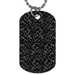 Pixel Grid Dark Black And White Pattern Dog Tag (two Sides) by dflcprintsclothing