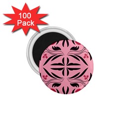 Floral Folk Damask Pattern  1 75  Magnets (100 Pack)  by Eskimos