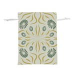 Floral folk damask pattern Fantasy flowers  Lightweight Drawstring Pouch (M) Back