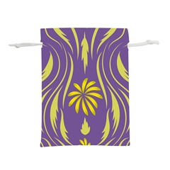 Folk Flowers Print Floral Pattern Ethnic Art Lightweight Drawstring Pouch (l) by Eskimos
