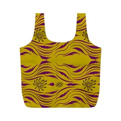  Folk Flowers Print Floral Pattern Ethnic Art Full Print Recycle Bag (m) by Eskimos