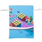 Floating-cubes-on-blue Backgrounderaser 20220422 203144521 Backgrounderaser 20220422 203216276  Lightweight Drawstring Pouch (XL) Front