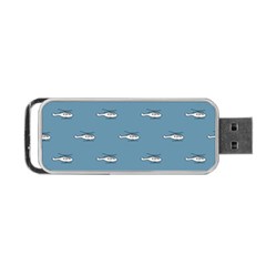 Cartoon Sketchy Helicopter Drawing Motif Pattern Portable Usb Flash (one Side) by dflcprintsclothing