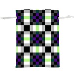Agender Flag Plaid With Difference  Lightweight Drawstring Pouch (XL) Back