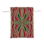 Folk flowers print Floral pattern Ethnic art Lightweight Drawstring Pouch (M) Back