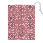 Folk flowers print Floral pattern Ethnic art Drawstring Pouch (4XL) Front