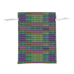 Paris Words Motif Colorful Pattern Lightweight Drawstring Pouch (m) by dflcprintsclothing
