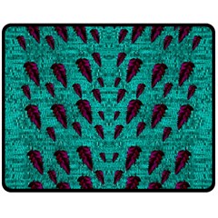 Leaves On Adorable Peaceful Captivating Shimmering Colors Fleece Blanket (medium)  by pepitasart