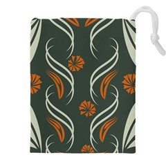 Folk Flowers Print Floral Pattern Ethnic Art Drawstring Pouch (4xl) by Eskimos