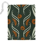 Folk flowers print Floral pattern Ethnic art Drawstring Pouch (4XL) Back