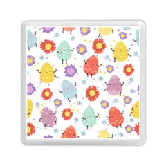 Easter Seamless Pattern With Cute Eggs Flowers Memory Card Reader (square) by Jancukart